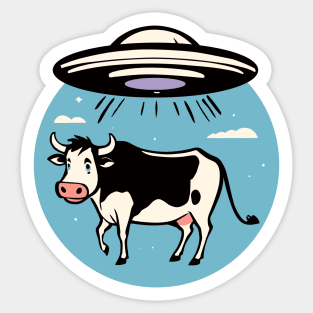 UFO Cow Abduction Sticker